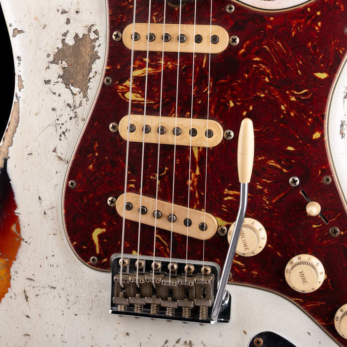 Fender Custom Shop Masterbuilt Jason Smith 1962 Stratocaster Heavy Relic Olympic White over 3-Tone Sunburst With Case