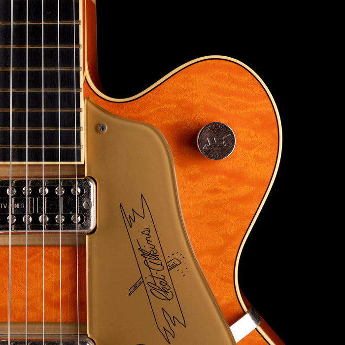 Pre-Owned 2014 Gretsch G6120-59QM Limited Edition Quilted Maple Chet Atkins Orange With OHSC