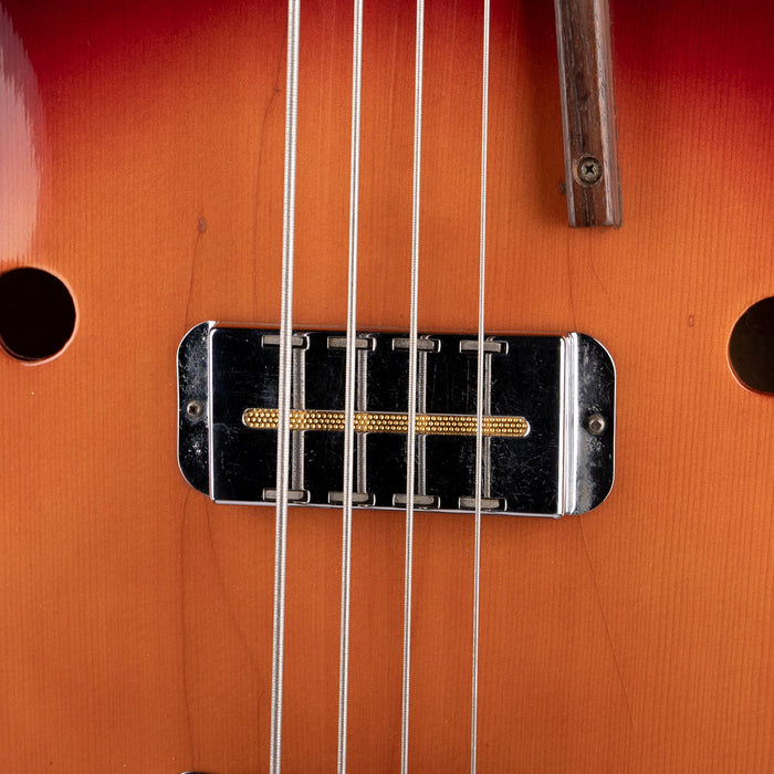 Used Vintage 1960s Bruno Royal Artist Hollowbody Bass Guitar Sunburst