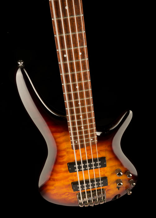 Used Ibanez SR405EQM SR Standard 5-String Bass Quilted Maple Dragon Eye Burst