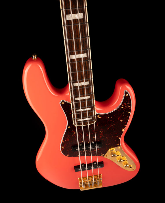 Pre Owned Fender Parts Jazz Bass Fiesta Red With Gold Hardware With Case