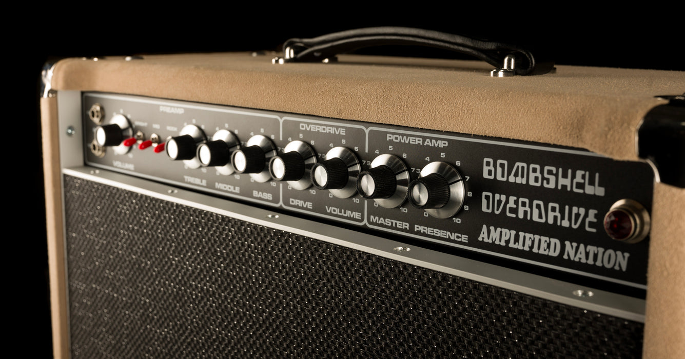 Pre Owned Amplified Nation The Bombshell Overdrive 100-Watt Head With 1x12" Ivory Suede Cabinet Guitar Amp - Ben Harper