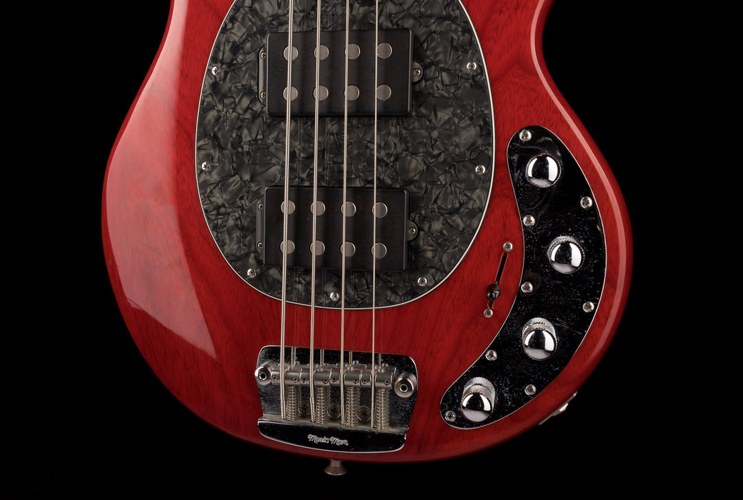 Pre Owned 1984 Ernie Ball Music Man StingRay HH Bass Translucent Red With OHSC