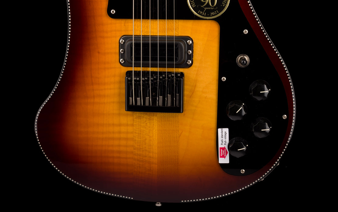 Pre Owned 2022 Rickenbacker Limited Edition 90th Anniversary 480XC TBG TobaccoGlo Guitar With OHSC - Serial # 22 17794