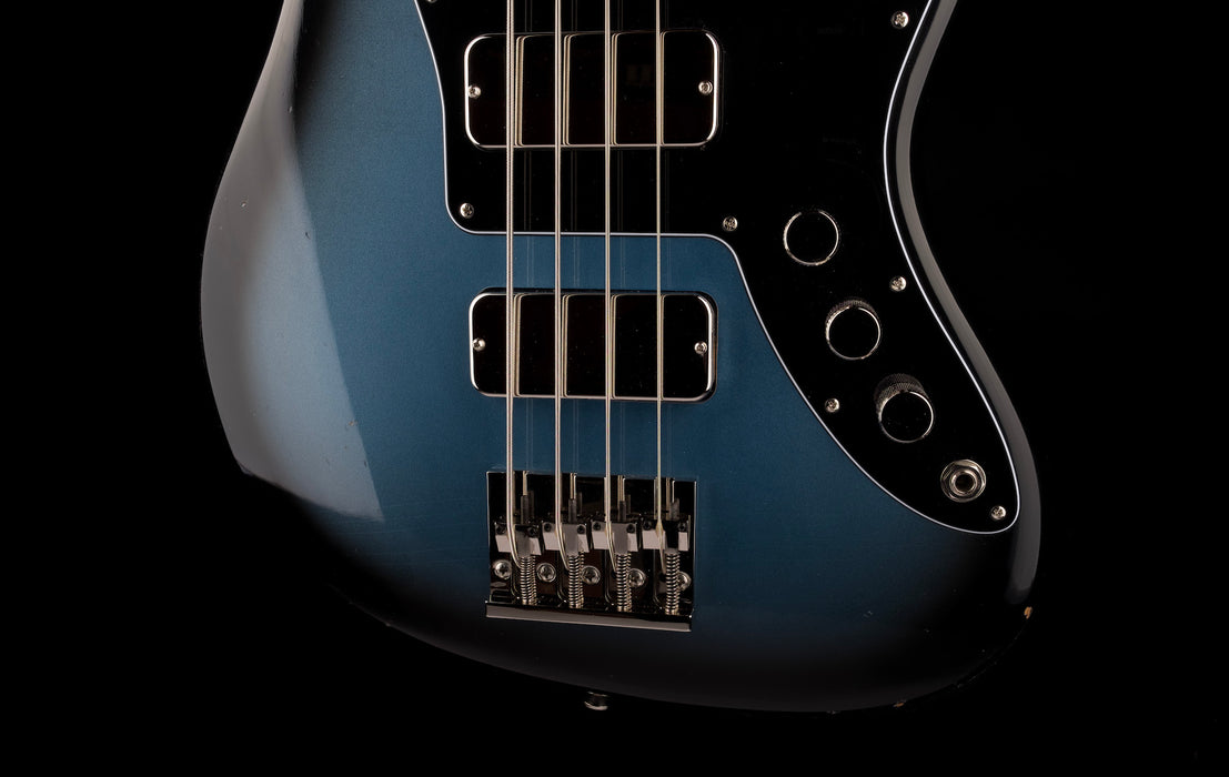 Fano Alt de Facto JM4 Bass Pelham Blue Burst Light Distress with Case