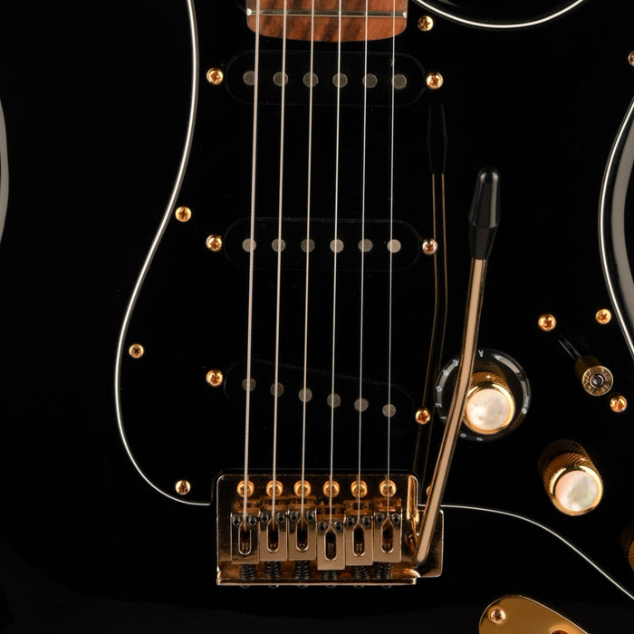 Used Burswood S-Style Rosewood Fingerboard Black Electric Guitar