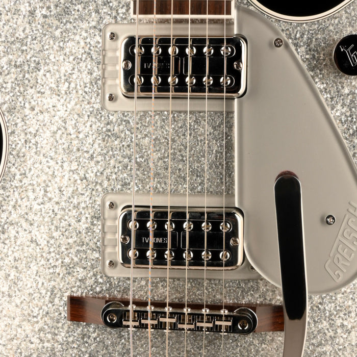 Pre Owned 2023 Gretsch G6229T-'89 Vintage Select Silver Sparkle Electric Guitar With OHSC