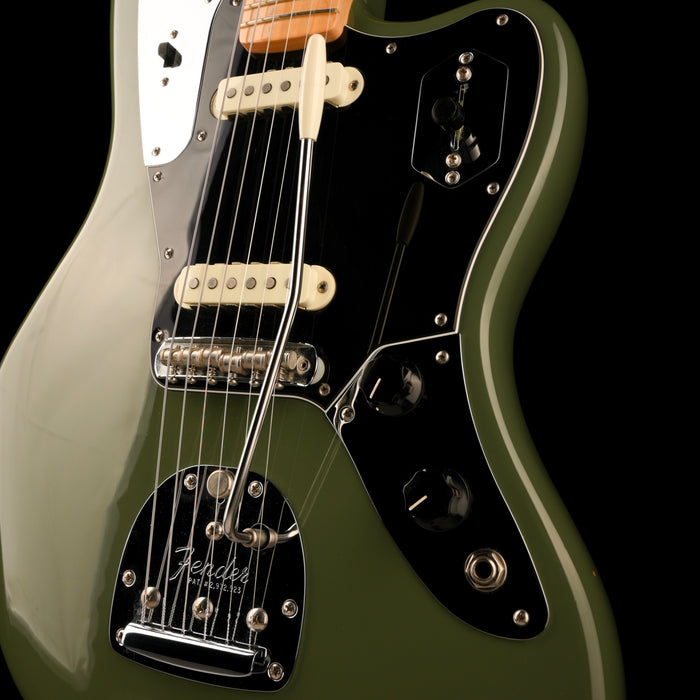 Pre Owned Fender American Professional Jaguar Maple Fingerboard Antique Olive With OHSC