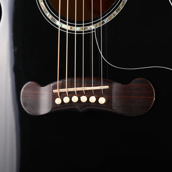 Used Gibson J-180EC Ebony Acoustic Electric Guitar With OHSC