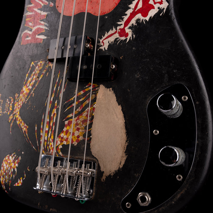 Vintage 1966 Fender Precision Bass Refinished With Custom Artwork With Case
