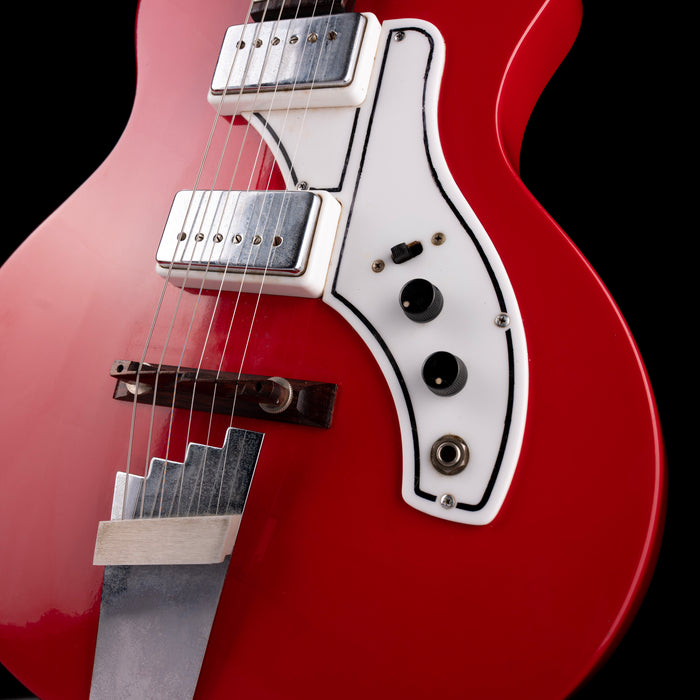 Vintage 1962 Supro Bermunda "Res-o-Glas" Red Electric Guitar With OSSC
