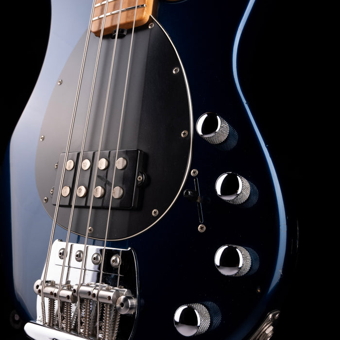 Pre Owned 1996 Ernie Ball Music Man Sterling 4 Bass Blue Pearl With Gig Bag