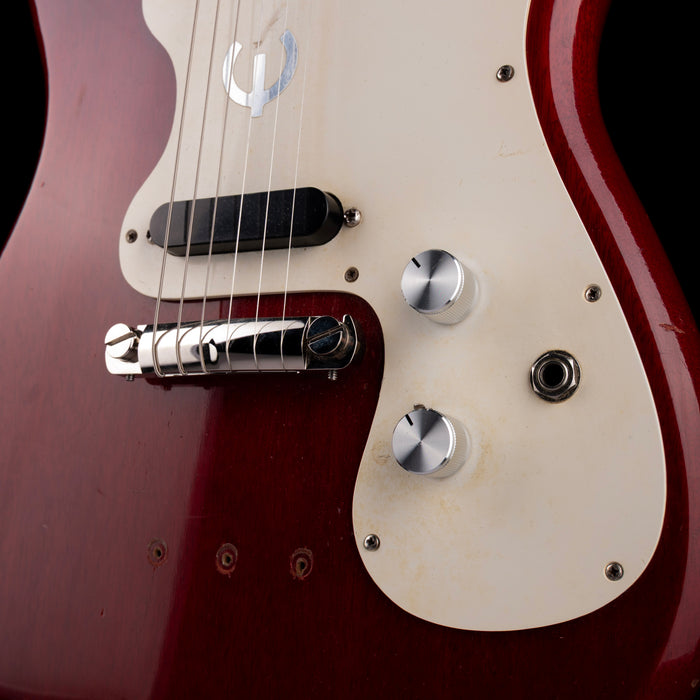 Vintage 1965 Epiphone Olympic Cherry Single Pickup Electric Guitar With Original Case