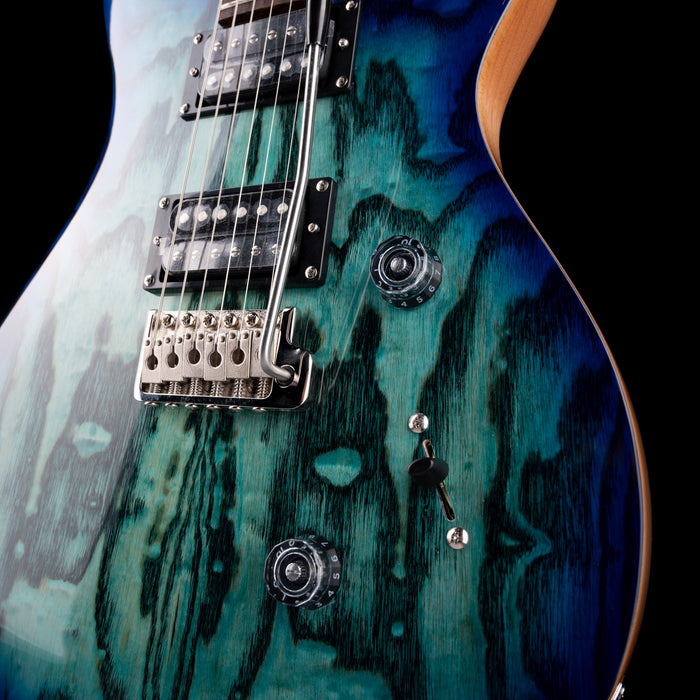PRS SE Exotic Custom 24 Burled Ash Lake Blue With Gig Bag