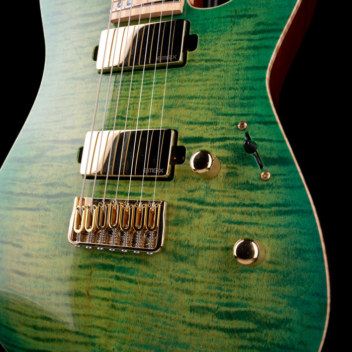 Used ESP USA Custom M-7 HT 7-String Lime Burst with OHSC