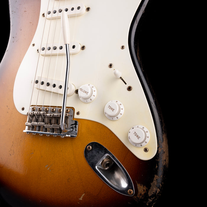 Pre Owned Fender Custom Shop Masterbuilt Carlos Lopez 1956 Stratocaster Relic 2-Tone Sunburst With OHSC