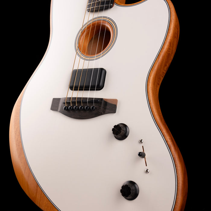 Pre Owned 2021 Fender Acoustasonic Jazzmaster Arctic White With OSSC