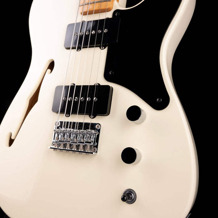 Used Fender Custom Built Sub-Sonic Cabronita Telecaster Thinline Baritone Olympic White