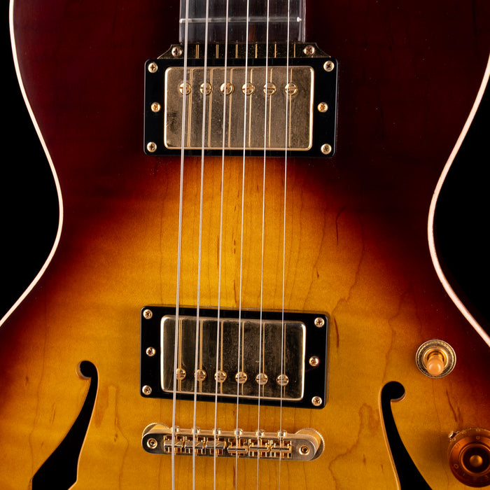 Pre Owned B&G Little Sister Sunburst Semi-Hollow Electric Guitar With OHSC