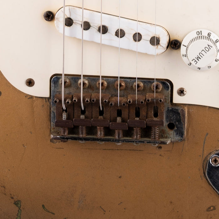 Vintage 1955 Fender Stratocaster Refinished Gold With Case