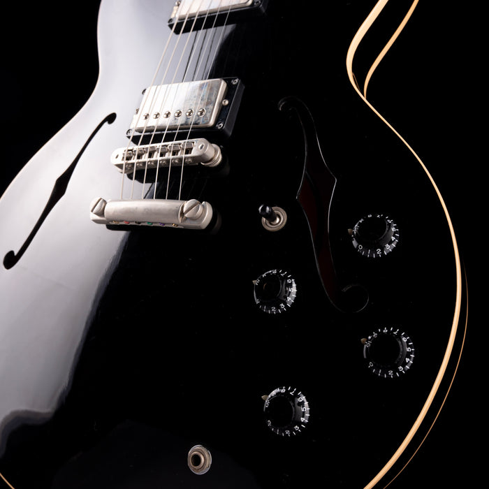 Pre Owned 1985 Gibson ES-335 Dot Ebony Electric Guitar With OHSC