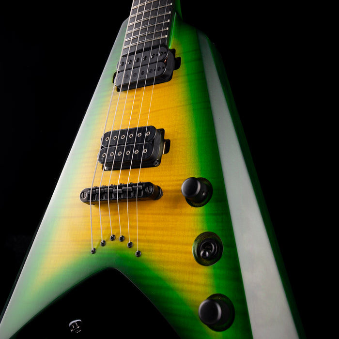 Pre Owned 2023 Solar Guitars V2.6LB Flame Lime Burst Matte Electric Guitar With OHSC