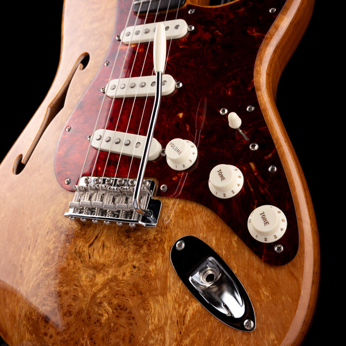 Pre Owned 2020 Fender Custom shop Artisan Spalted Maple Thinline Stratocaster NOS Natural With OHSC
