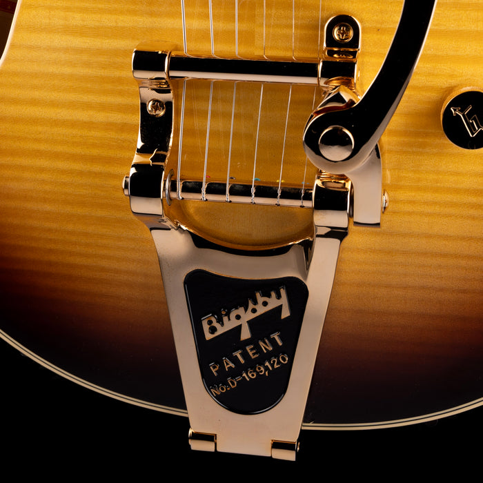 Gretsch Broadkaster Jr. LX Figured Center Block Caramel Dawn with Case