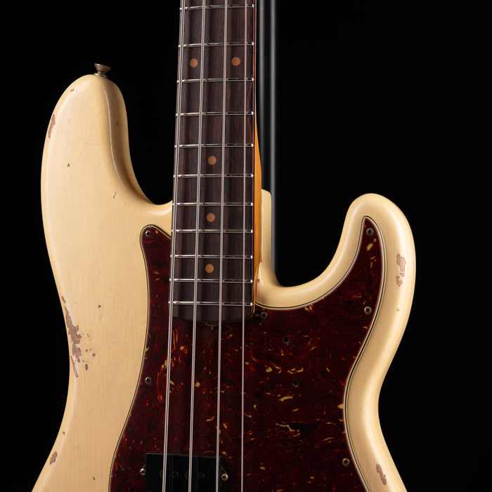 Pre-Owned 2024 Fender Custom Shop 1964 Precision Bass Relic Aged Vintage White With OHSC