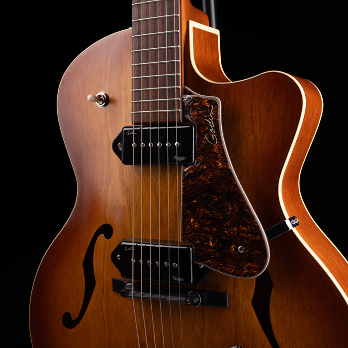 Pre-Owned Godin 5th Avenue CW Kingpin II Cognac Burst With OHSC