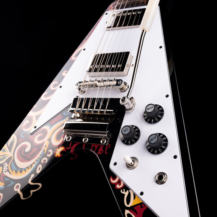 Pre-Owned 2024 Epiphone Jimi Hendrix "Love Drops" Signature Flying V Black With OHSC