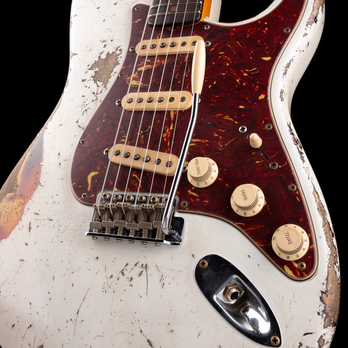 Fender Custom Shop Masterbuilt Jason Smith 1962 Stratocaster Heavy Relic Olympic White over 3-Tone Sunburst With Case