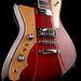 Used Rivolta Mondata Baritone VI Left-Handed Fuoco Burst with Soft Case