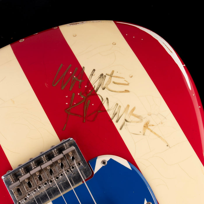 Pre-Owned Signed 2012 Fender Wayne Kramer Stratocaster USA Flag With Gig Bag