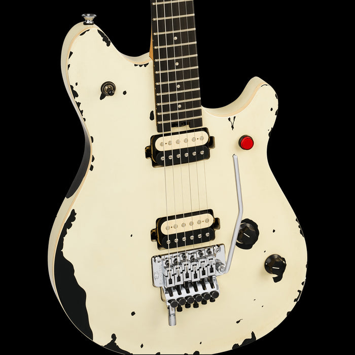 EVH Limited Edition Wolfgang Special Striped Series Distressed Ivory Front Body Detail