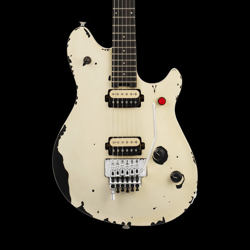 EVH Limited Edition Wolfgang Special Striped Series Distressed Ivory Front Crop
