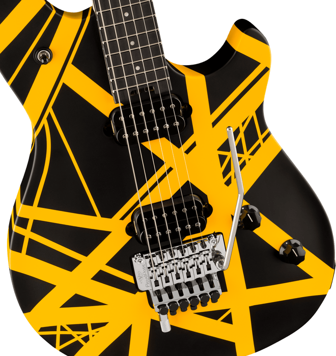 EVH Wolfgang Special Satin Striped Electric Guitar Satin Black and Yellow