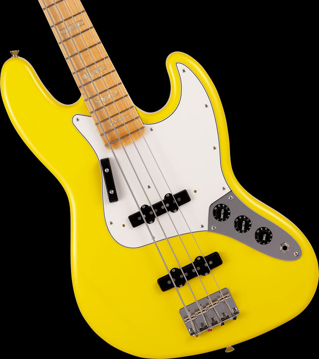 Fender Made in Japan Limited International Color Jazz Bass Maple Fingerboard Monaco Yellow Front Body