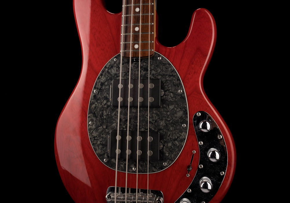 Pre Owned 1984 Ernie Ball Music Man StingRay HH Bass Translucent Red With OHSC