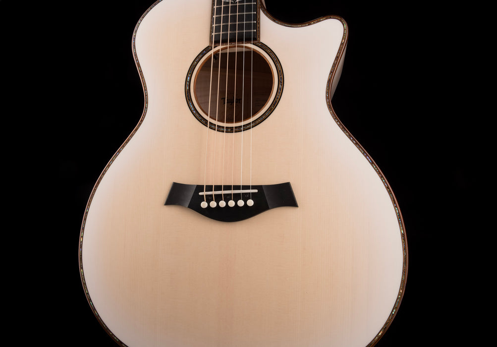 Used Taylor Custom Grand Auditorium C14ce Whitepearl Burst Catch Event # 22 With Case