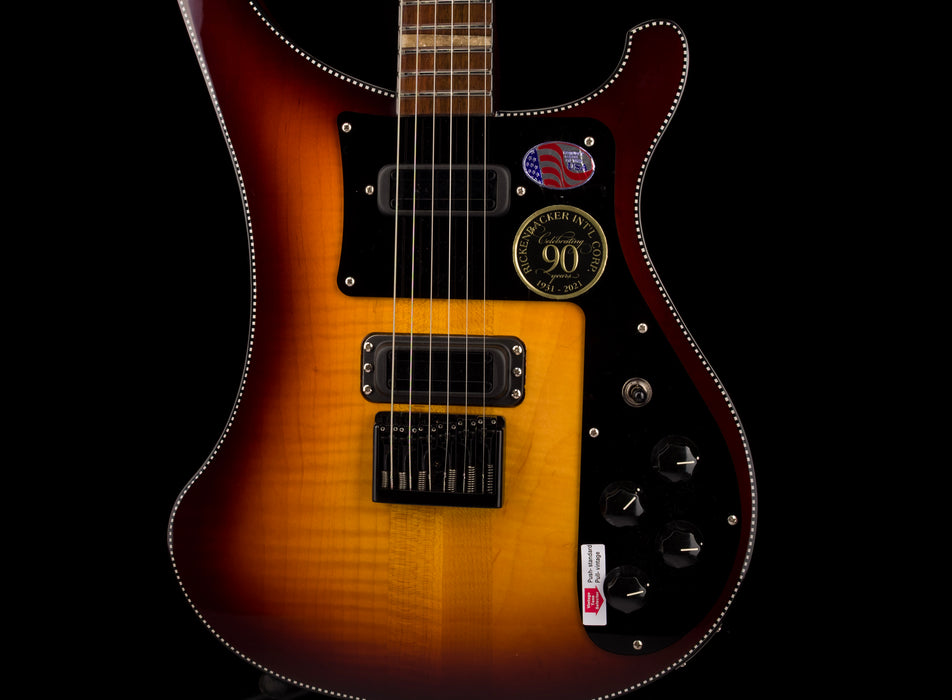 Pre Owned 2022 Rickenbacker Limited Edition 90th Anniversary 480XC TBG TobaccoGlo Guitar With OHSC - Serial # 22 17794