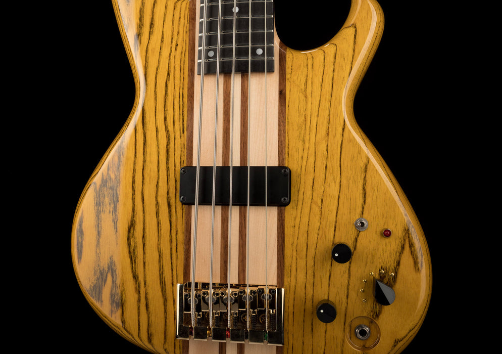 Aria Pro II SB-1000B Reissue 5-String Electric Bass Guitar Made in Japan Oak Natural with Gig Bag