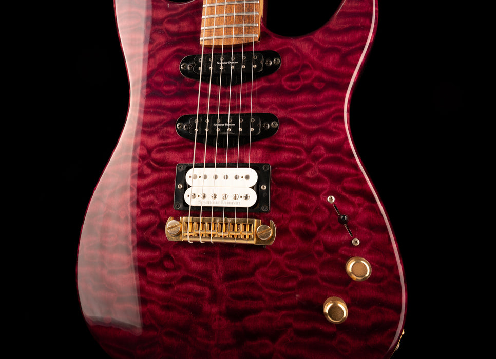 Pre Owned California Jalapeno Dark Transparent Red Electric Guitar With Case