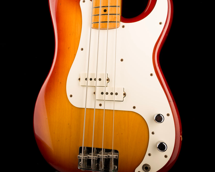 Vintage 1983 Fender Precision Bass Maple Neck Cherry Sunburst With Gig Bag