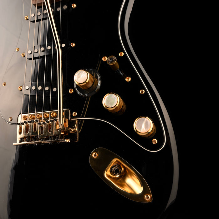 Used Burswood S-Style Rosewood Fingerboard Black Electric Guitar