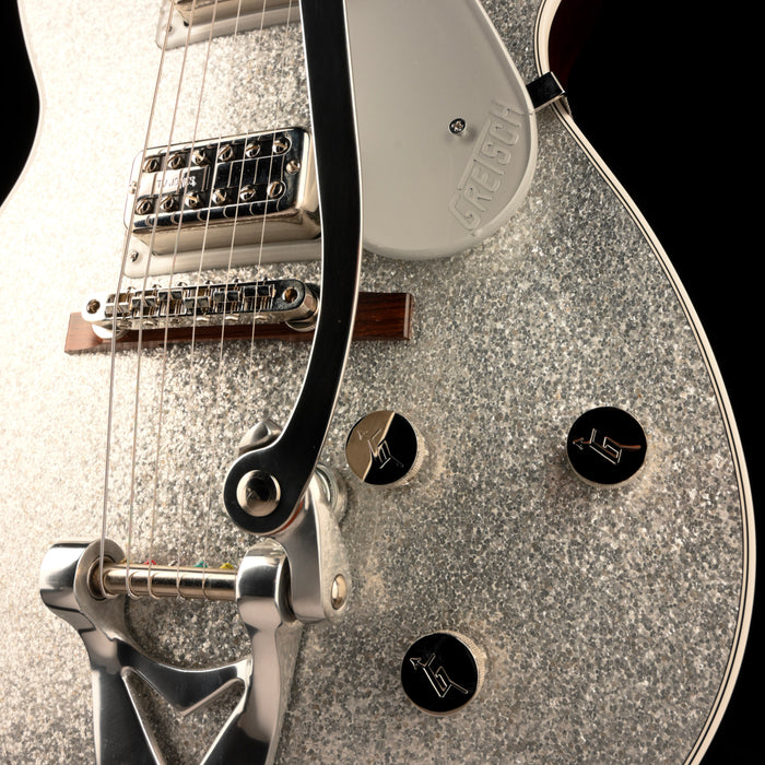 Pre Owned 2023 Gretsch G6229T-'89 Vintage Select Silver Sparkle Electric Guitar With OHSC