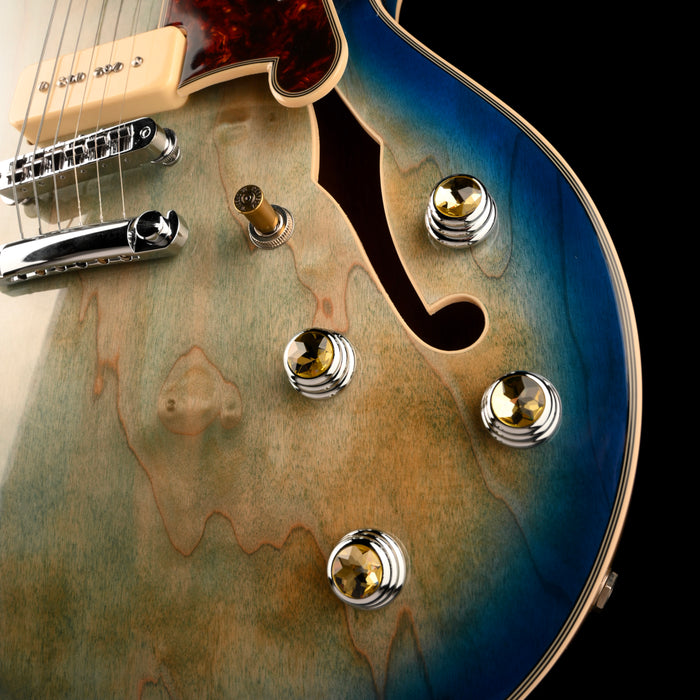 Pre Owned D'Angelico	Premier Series DC Boardwalk Semi-Hollow Blue Burst With Gig Bag