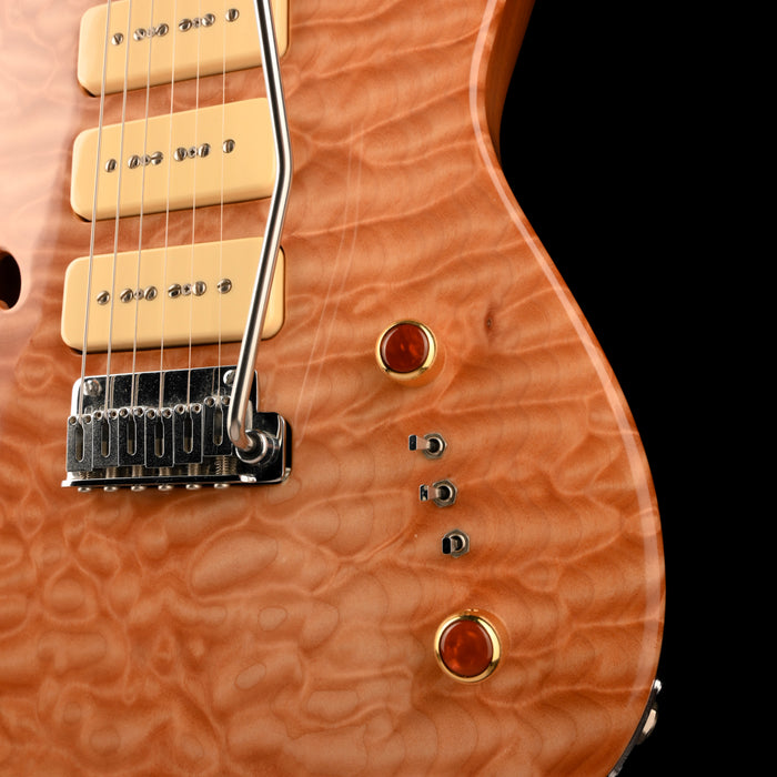 Victor Guitar Company Finster Custom 3P90 Quilted Maple Top T-Style Natural Electric Guitar With HSC