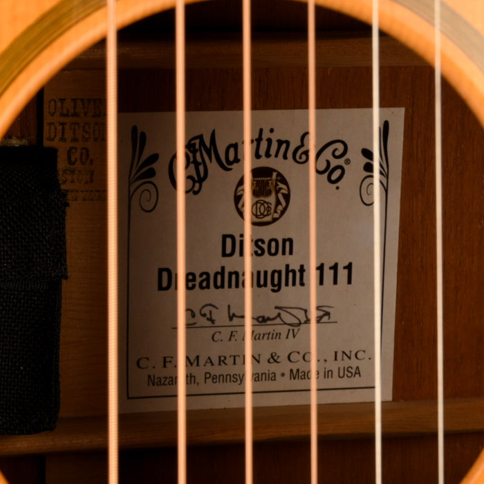 Pre Owned Martin 2007 Custom Shop Limited Edition Ditson 111 Natural Acoustic Guitar With OHSC