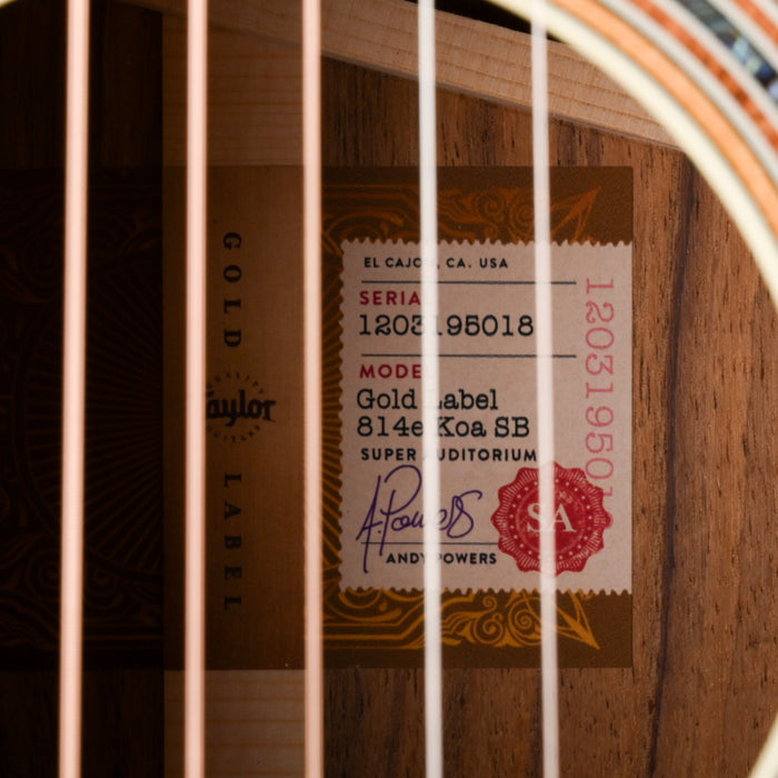 Taylor Gold Label K14e Koa Golden Brown Sunburst With Case